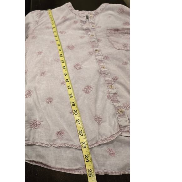Pilcro Anthropologie Top Long Sleeve Button Down Boho Embroidery Purple Small - Picture 7 of 9